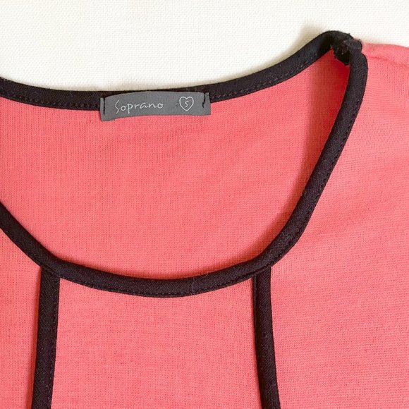 Orange Fitted Dress with Peplum Waist - Picture 3 of 3